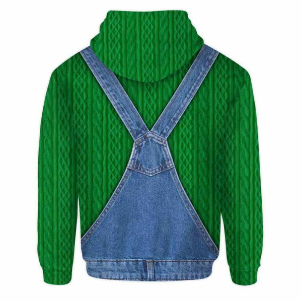 AOPH-U-Ani-GreeKnit-Hrse-211028VA10 @ Horse Green Knit-Horse Green Knit Funny Farmer Suit 3D Hoodie
