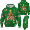 AOPH-U-Ani-GreeKnitPtn-Slth-211028VA10 @ Sloth Green Knit Pattern-Sloth Christmas Tree Cute Pattern Green 3D Hoodie