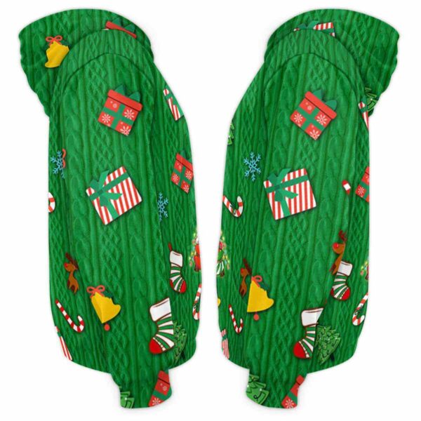 AOPH-U-Ani-GreeKnitPtn-Slth-211028VA10 @ Sloth Green Knit Pattern-Sloth Christmas Tree Cute Pattern Green 3D Hoodie