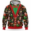 AOPH-U-Ani-ChriBlacPtn-Slth-211028VA10 @ Sloth Christmas Black Pattern-Sloth Christmas Black Pattern On Suite 3D Hoodie