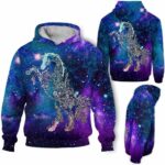 AOPH-U-Ani-Glxy-Hrse-211026VA10 @ Horse Galaxy-Horse Floral Galaxy 3D Hoodie
