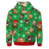 AOPH-U-Ani-ChriGreePtn-Cow-211028VA10 @ Cow Christmas Green Pattern-Cow Christmas Green Pattern On Suite 3D Hoodie