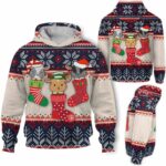 AOPH-U-Ani-SockAndKnitPtn-Goat-211028VA10 @ Goat Sock and Knit Pattern-Goat Christmas Sock Knit Cute 3D Hoodie
