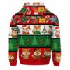 AOPH-U-Ani-ChriSeamPtn-Fox-211028VA10 @ Fox Christmas Seamless Pattern-Fox Christmas Line Pattern 3D Hoodie