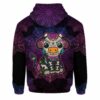 AOPH-U-Ani-SugaSkulBlacMdl-Cow-211028NA10 @ Cow Sugar Skull Black Mandala-Cow Sugar Skull With Purple Mandala 3D Hoodie