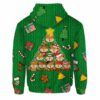 AOPH-U-Ani-GreeKnitPtn-Fox-211028VA10 @ Fox Green Knit Pattern-Fox Christmas Tree Cute Pattern Green 3D Hoodie