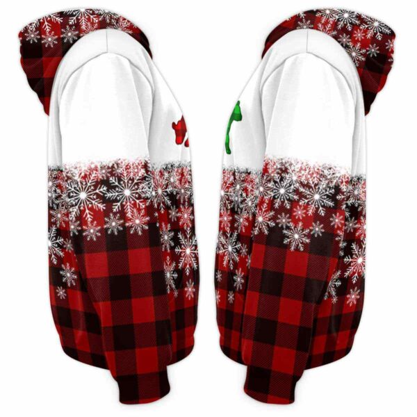 AOPH-U-Ani-SnowPlaiPtn-Cow-211028VA10 @ Cow Snow Plaid Pattern-Cow Christmas Plaid Snow 3D Hoodie