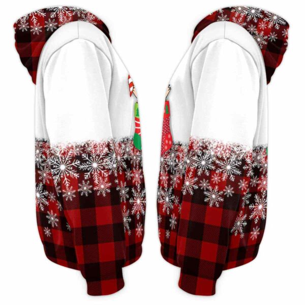 AOPH-U-Ani-SockAndPlaiPtn-Fox-211028VA10 @ Fox Sock and Plaid Pattern-Fox Christmas Sock Red Plaid Snow 3D Hoodie