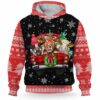 AOPH-U-Ani-RedKnitSnow-Cow-211028VY10 @ Cow Red Knitted Snow-Cow Christmas Red Knit Pattern Snow 3D Hoodie