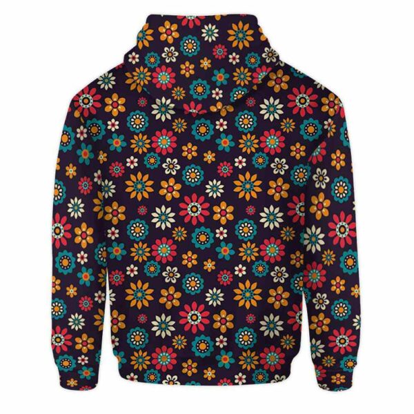 AOPH-W-Ani-SugaSkulMexiFralPtn-Fox-211028NA10 @ Fox Sugar Skull Mexico Floral Pattern-Fox Sugar Skull With Colorful Flower Pattern 3D Hoodie