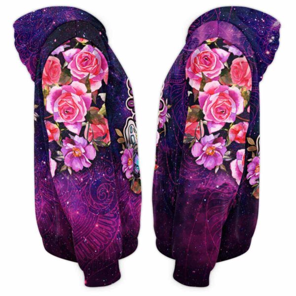 AOPH-W-Ani-SugaSkulFralSmok-Axolo-211028NA10 @ Axolotl Sugar Skull Floral Smoke-Axolotl Sugar Skull Pink Purple Flower Galaxy 3D Hoodie