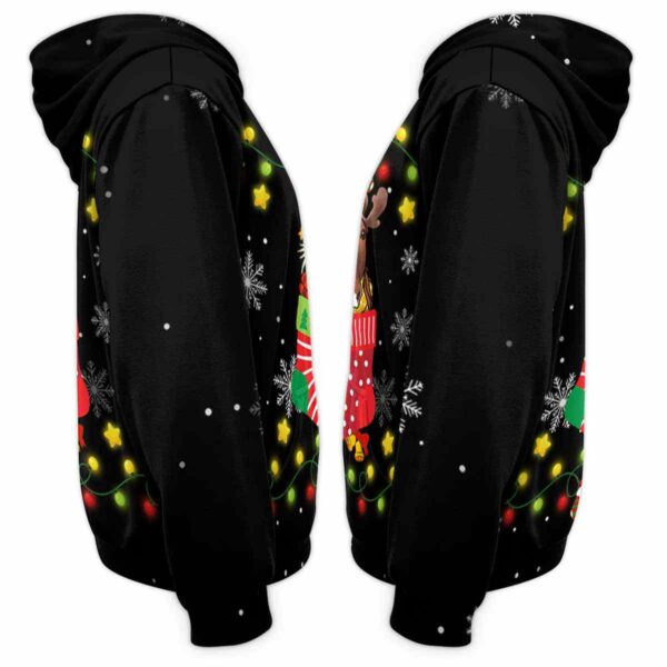 AOPH-U-Ani-CuteSockSnow-Hrse-211026VA10 @ Horse Cute Sock Snow-Horse In Cute Sock Black Pattern 3D Hoodie