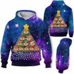 AOPH-U-Ani-GlxyChriTree-Fox-211026VA10 @ Fox Galaxy Christmas Tree-Fox Christmas Tree Galaxy 3D Hoodie
