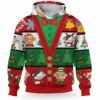 AOPH-U-Ani-ChriSeamPtn-Cow-211028VA10 @ Cow Christmas Seamless Pattern-Cow Christmas Line Pattern 3D Hoodie