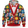 AOPH-U-Ani-ColoSewiPatc-Fox-211028VA10 @ Fox colorful sewing patches-Fox Christmas Colorful Patches 3D Hoodie