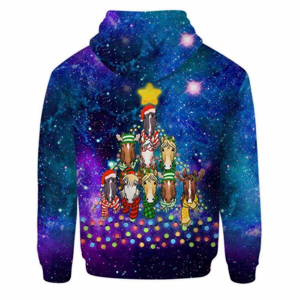 AOPH-U-Ani-GlxyChriTree-Hrse-211026VA10 @ Horse Galaxy Christmas Tree-Horse Christmas Tree Galaxy 3D Hoodie