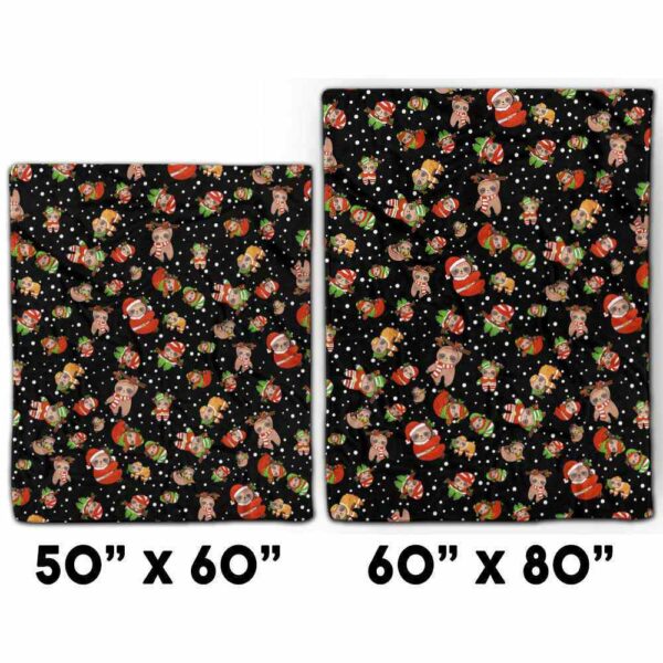 FB-U-Ani-AnimPtn-Slth-211025VY10 @ Sloth Animal Pattern-Sloth Christmas Cute Pattern Fleece Blanket