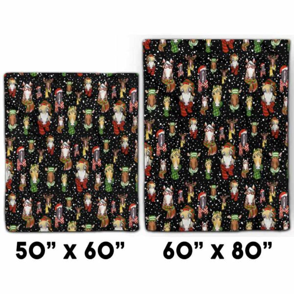 FB-U-Ani-AnimPtn-Hrse-211025VY10 @ Horse Animal Pattern-Horse Christmas Cute Pattern Fleece Blanket