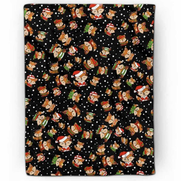 FB-U-Ani-AnimPtn-Fox-211025VY10 @ Fox Animal Pattern-Fox Christmas Cute Pattern Fleece Blanket
