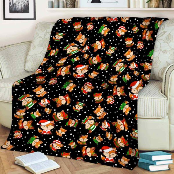 FB-U-Ani-AnimPtn-Fox-211025VY10 @ Fox Animal Pattern-Fox Christmas Cute Pattern Fleece Blanket