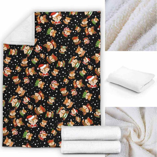 FB-U-Ani-AnimPtn-Fox-211025VY10 @ Fox Animal Pattern-Fox Christmas Cute Pattern Fleece Blanket