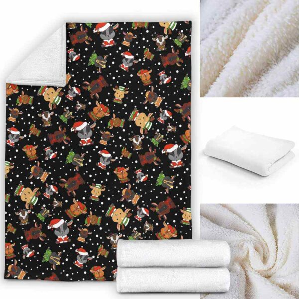FB-U-Ani-AnimPtn-Goat-211025VY10 @ Goat Animal Pattern-Goat Christmas Cute Pattern Fleece Blanket