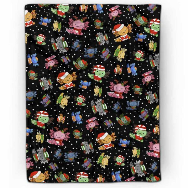 FB-U-Ani-AnimPtn-Axolo-211025VY10 @ Axolotl Animal Pattern-Axolotl Christmas Cute Pattern Fleece Blanket
