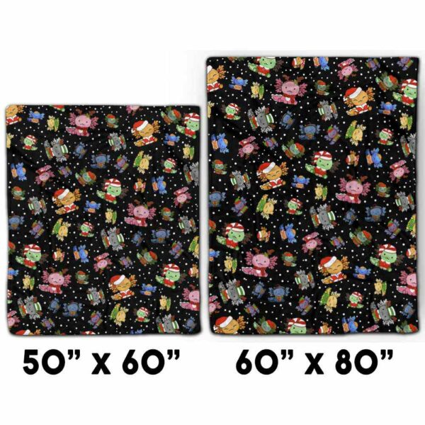 FB-U-Ani-AnimPtn-Axolo-211025VY10 @ Axolotl Animal Pattern-Axolotl Christmas Cute Pattern Fleece Blanket