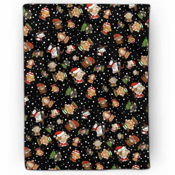 FB-U-Ani-AnimPtn-Cow-211025VY10 @ Cow Animal Pattern-Cow Christmas Cute Pattern Fleece Blanket