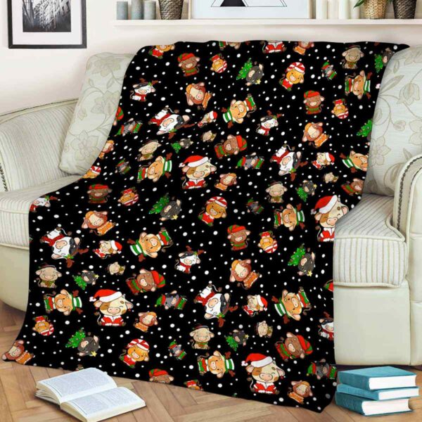 FB-U-Ani-AnimPtn-Cow-211025VY10 @ Cow Animal Pattern-Cow Christmas Cute Pattern Fleece Blanket