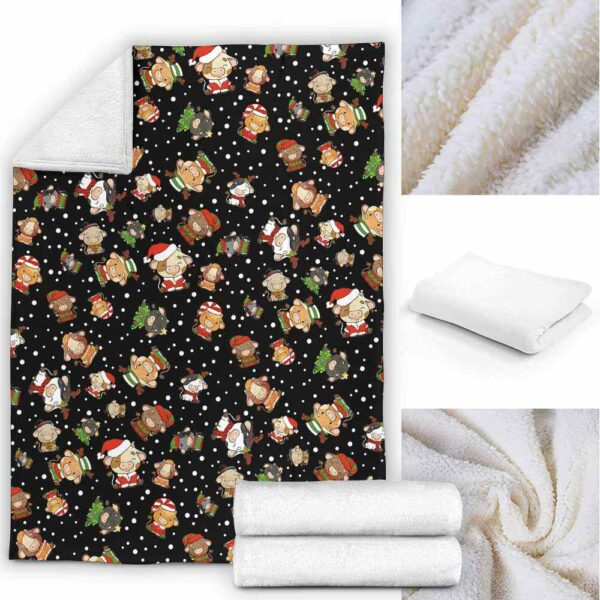 FB-U-Ani-AnimPtn-Cow-211025VY10 @ Cow Animal Pattern-Cow Christmas Cute Pattern Fleece Blanket