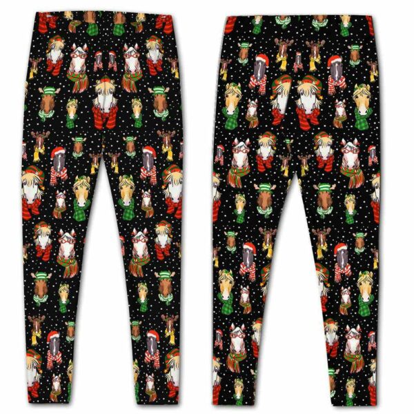 LEGG-W-Ani-AnimPtn-Hrse-211025VY10 @ Horse Animal Pattern-Christmas Cute Pattern Horse Leggings
