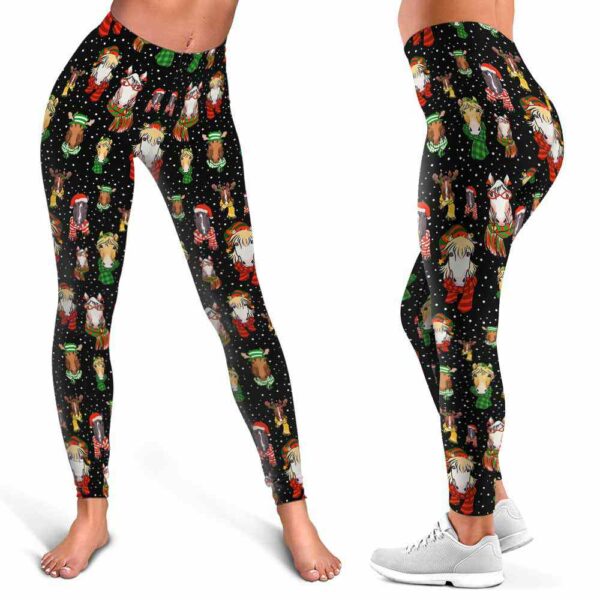 LEGG-W-Ani-AnimPtn-Hrse-211025VY10 @ Horse Animal Pattern-Christmas Cute Pattern Horse Leggings