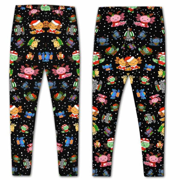 LEGG-W-Ani-AnimPtn-Axolo-211025VY10 @ Axolotl Animal Pattern-Christmas Cute Pattern Axolotl Leggings
