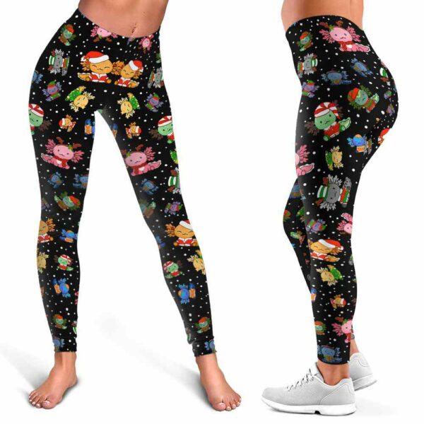 LEGG-W-Ani-AnimPtn-Axolo-211025VY10 @ Axolotl Animal Pattern-Christmas Cute Pattern Axolotl Leggings