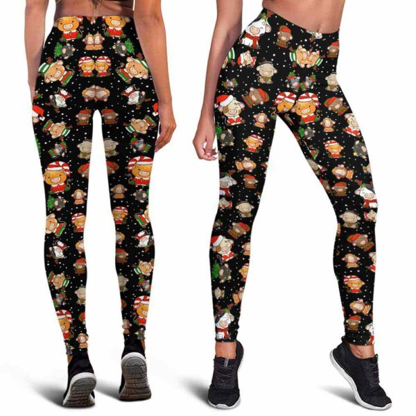 LEGG-W-Ani-AnimPtn-Cow-211025VY10 @ Cow Animal Pattern-Christmas Cute Pattern Cow Leggings