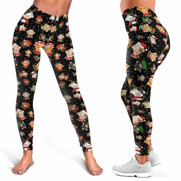 LEGG-W-Ani-AnimPtn-Cow-211025VY10 @ Cow Animal Pattern-Christmas Cute Pattern Cow Leggings
