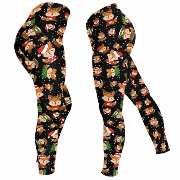 LEGG-W-Ani-AnimPtn-Fox-211025VY10 @ Fox Animal Pattern-Christmas Cute Pattern Fox Leggings