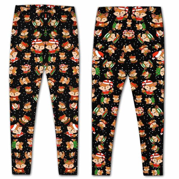 LEGG-W-Ani-AnimPtn-Fox-211025VY10 @ Fox Animal Pattern-Christmas Cute Pattern Fox Leggings
