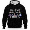 AOPH-W-Ani-LovePtn-Fox-211101VY10 @ Fox Girl Love Pattern-Fox Pattern Just A Girl Who Loves 3D Hoodie