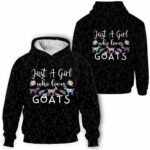 AOPH-W-Ani-LovePtn-Goat-211101VY10 @ Goat Girl Love Pattern-Goat Pattern Just A Girl Who Loves 3D Hoodie