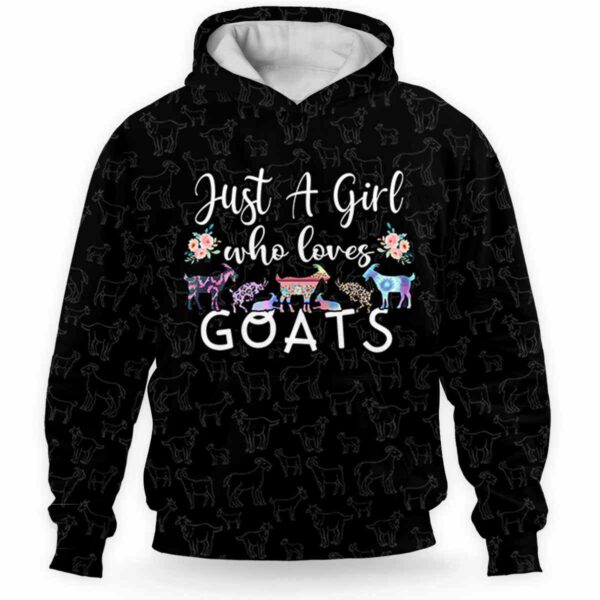 AOPH-W-Ani-LovePtn-Goat-211101VY10 @ Goat Girl Love Pattern-Goat Pattern Just A Girl Who Loves 3D Hoodie