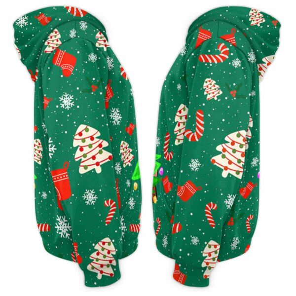 AOPH-U-Ani-TreeGreePtn-Slth-211102VY10 @ Sloth Tree Green Pattern-Sloth Christmas Tree Green 3D Hoodie