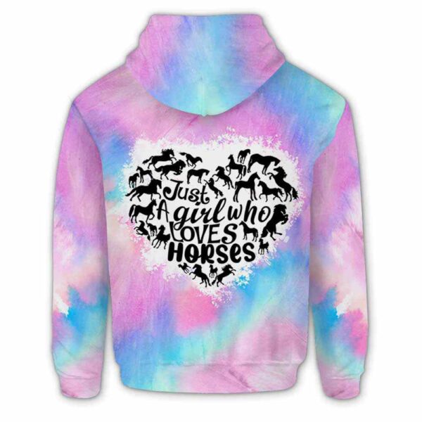 AOPH-U-Ani-WateHearAnim-Hrse-211103VY10 @ Horse Watercolor Heart Animal-Horse Watercolor Heart 3D Hoodie