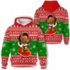 AOPH-U-Ani-RedKnitShoe-Hrse-211104VY10 @ Horse Red Knitted Shoe-Horse Christmas Boot Red Knitted 3D Hoodie