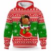 AOPH-U-Ani-RedKnitShoe-Hrse-211104VY10 @ Horse Red Knitted Shoe-Horse Christmas Boot Red Knitted 3D Hoodie