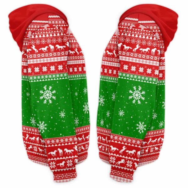 AOPH-U-Ani-RedKnitShoe-Hrse-211104VY10 @ Horse Red Knitted Shoe-Horse Christmas Boot Red Knitted 3D Hoodie