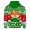 AOPH-U-Ani-GreeKnitTree-Fox-211102VY10 @ Fox Green Knitted Tree-Fox Christmas Knitted Green 3D Hoodie