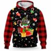 AOPH-U-Ani-BuffPlaiShoe-Dnk-211104VY10 @ Donkey Buffalo Plaid Shoe-Donkey Christmas Present Plaid 3D Hoodie