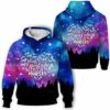 AOPH-U-Ani-GalaHearAnim-Hrse-211103VY10 @ Horse Galactic Heart Animal-Galaxy Just A Girl Who Loves Horse 3D Hoodie